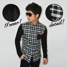 Kemeja Square Winter Sleeve Knit Black