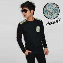 Long Sleeve Shoulder Patch Tribal Black [BRANDED]