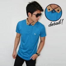 Polo Suede Neck Soft Blue