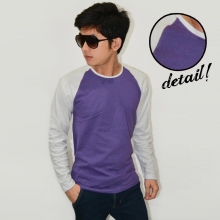 Raglan Tee Long Sleeve Purple White