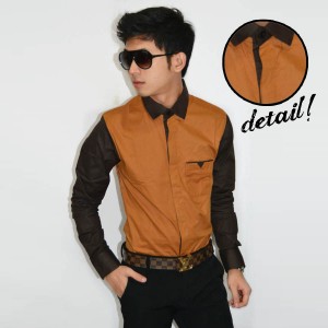 Sleeve Combination Shirt Caramel