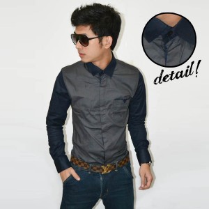 Sleeve Combination Shirt Dark Grey