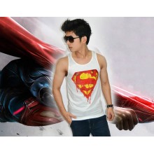 Tank Top Superman Burning White - SUPERHERO T-SHIRT