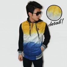 Jacket Denim Hoodie Gradation 3 Layer Yellow