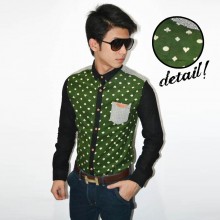 Kemeja Body Playing Cards Symbols Green