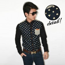 Kemeja Body Playing Cards Symbols Navy