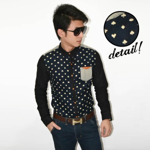 Kemeja Body Playing Cards Symbols Navy