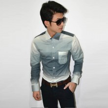 Long Shirt Gradation Grey