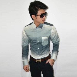 Long Shirt Gradation Grey