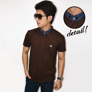 Polo Shanghai Neck Denim Brown