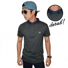 Polo Shanghai Neck Denim Dark Grey
