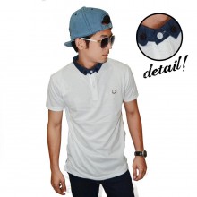 Polo Shanghai Neck Denim White