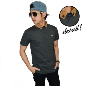 Polo Suede Neck Dark Grey