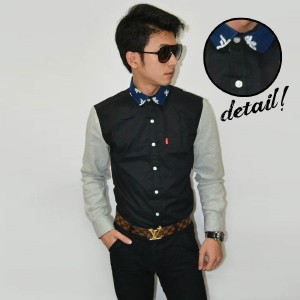 Kemeja Neck Bowtie Combination Terry