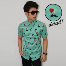 Kemeja Short Love Mustache Tosca