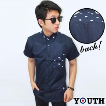 Kemeja Short Pocket Bear Pattern Youth