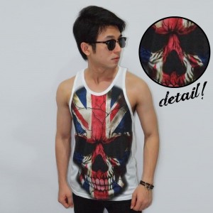 Mens Tank Top England Skull