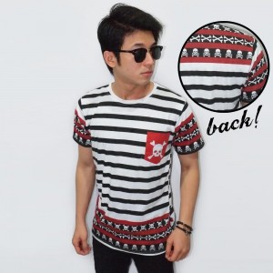 Stripe Crossbone Skull Tee