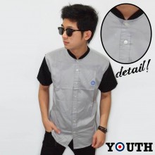 Youth Baseball Shirt Soft Grey Combi Black