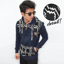 Jacket Monochrome Hexagon Navy