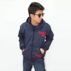 Jacket Simple Flocking Navy