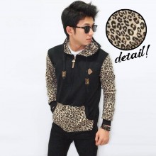Jacket Sleeve Leopard Skin Black