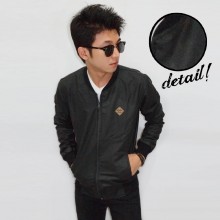 Jacket Varsity Leather Black Doff