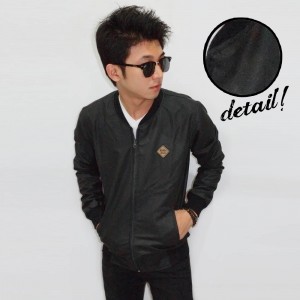 Jacket Varsity Leather Black Doff