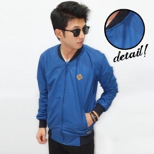 Jacket Varsity Leather Blue Doff