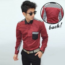 Kemeja Half Arm Blaster Maroon