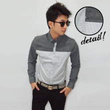 Kemeja Vertical Line Polkadot Pattern