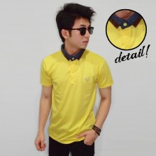 Polo Neck Mix Fabric Yellow