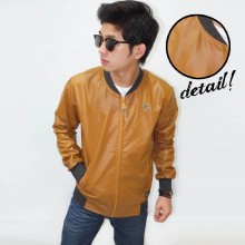 Jacket Varsity Leather Caramel Brown