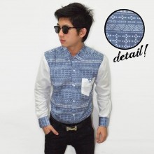 Kemeja Body Blue Tribal Pattern