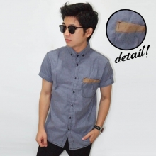 Kemeja Short Chambray Pocket Oblique