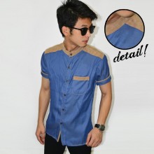 Kemeja Short Denim Shanghai Shoulder Suede