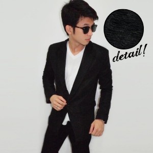 Mens Blazer Wrinkle Black - Limited