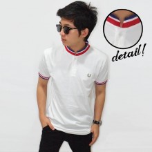 Polo Neck Shanghai Three Line White - Limited