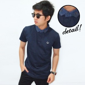 Polo Shanghai Neck Denim Navy