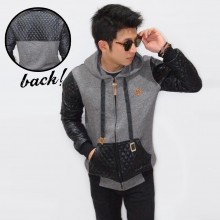 Jacket Combination Leather Quilted