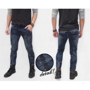 Jeans Ripped Marble Wash Kakkoii Dark Indigo
