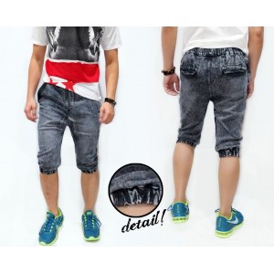 Joggers Capri Pants Acid Wash Black Faded Kakkoii
