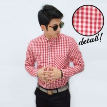 Kemeja Classic Gingham Check Red And White