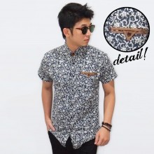 Kemeja Short Corduroy Floral Vector