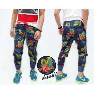 Sweatpants Floral Pattern Kakkoii Navy