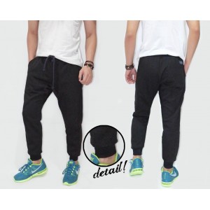Sweatpants Terry Plain Black