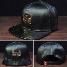 Topi Snapback Super Crew Leather Black