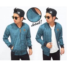 Jacket Varsity Leather Suede Blue Torquoise
