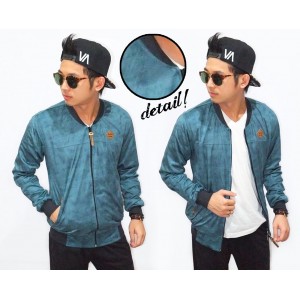 Jacket Varsity Leather Suede Blue Torquoise