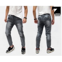 Jogger Pants Denim Sandblasted Kakkoii Black Faded